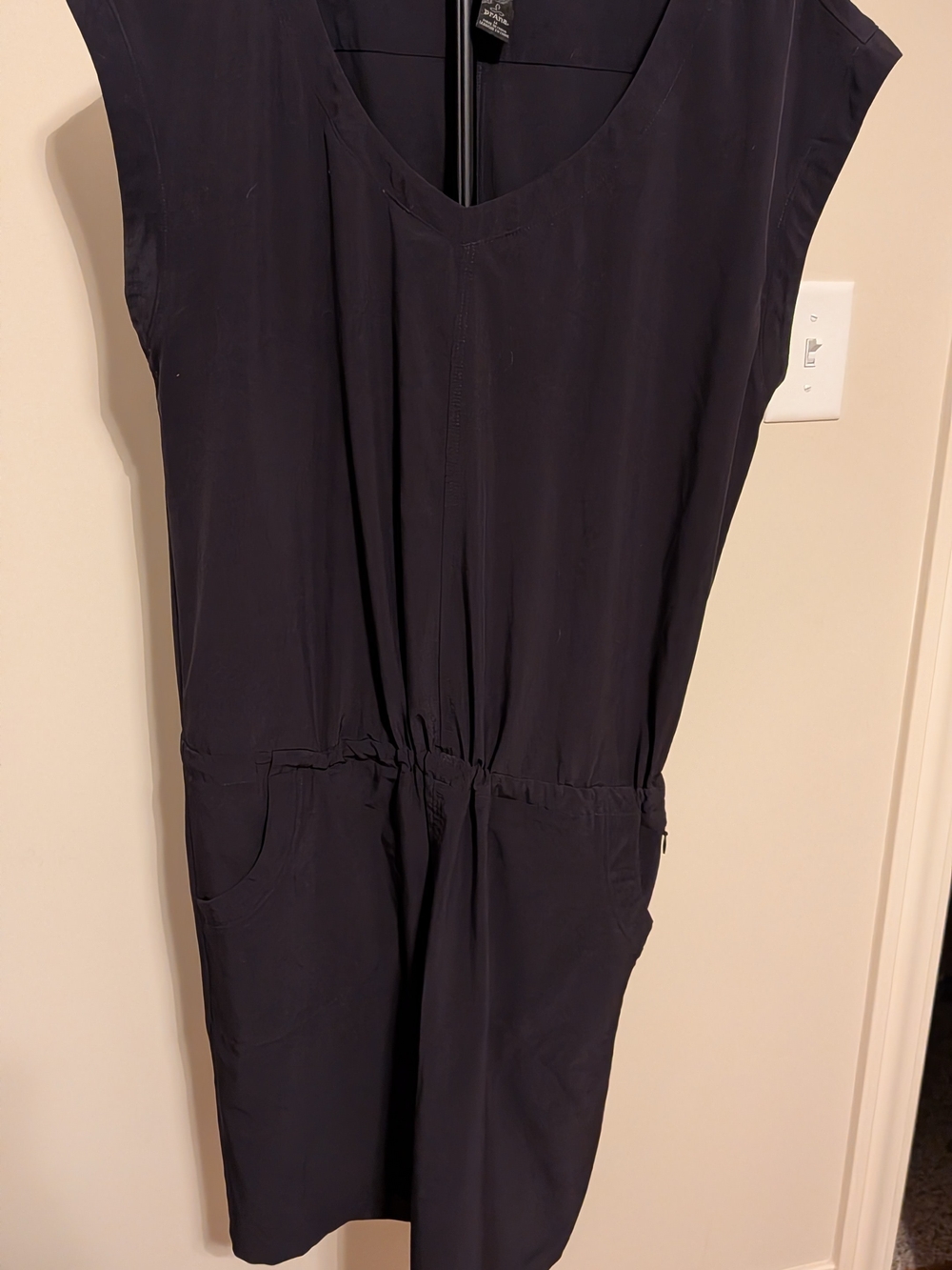 Prana Black Short Sleeve Scoop-Neck Dress